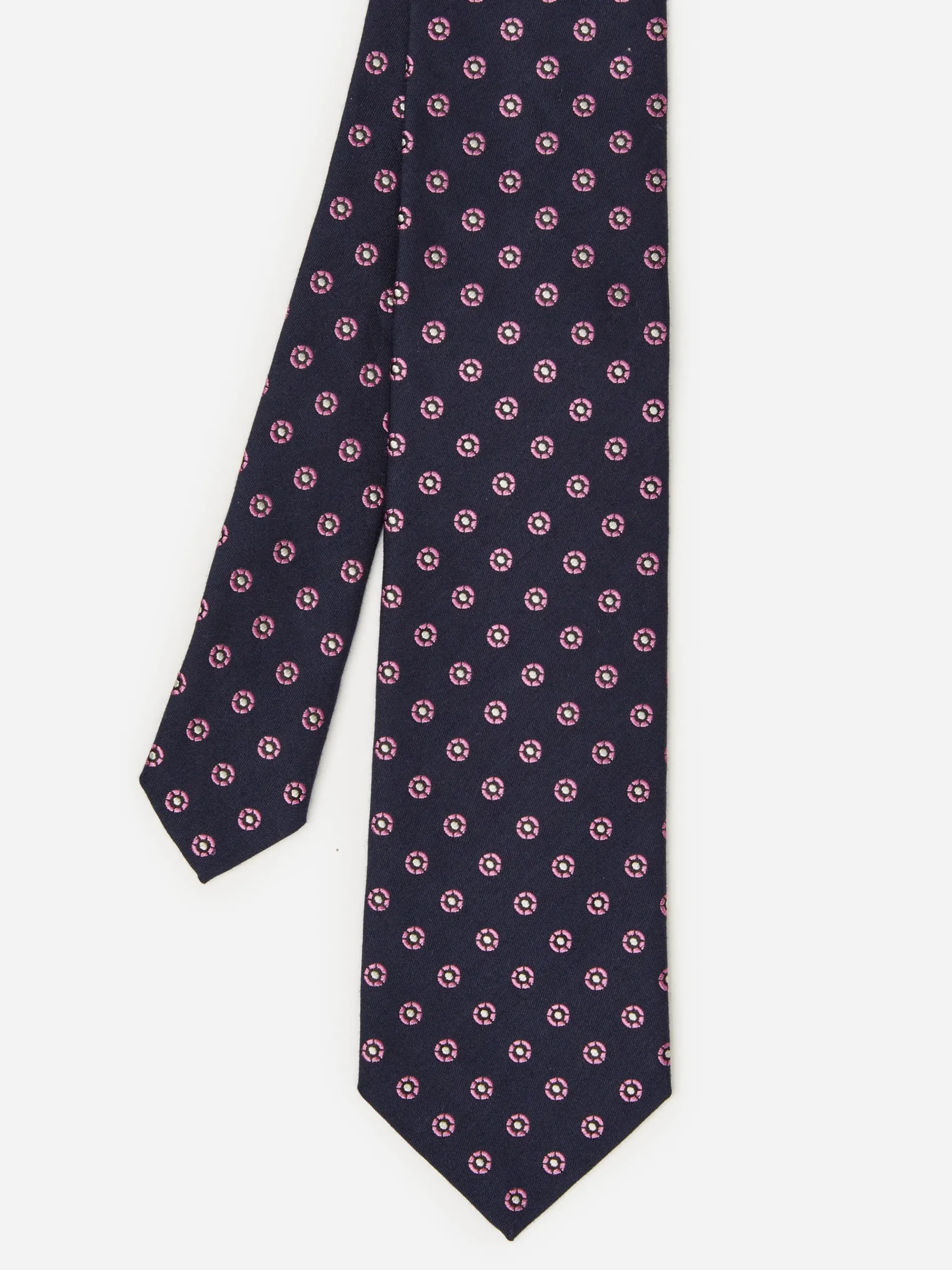 J.McLaughlin Cotton Silk Tie In Micro Daisy- Shoes & Accessories|Ties