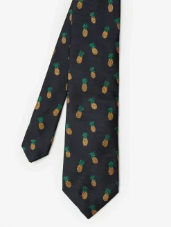 J.McLaughlin Cotton Silk Tie In Pineapple- Shoes & Accessories|Ties