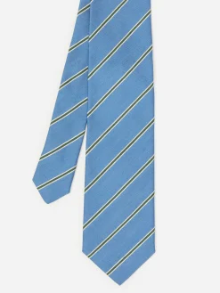 J.McLaughlin Cotton Silk Tie In Regimental Stripe- Shoes & Accessories|Boots