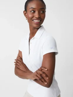 J.McLaughlin Court Cap Sleeve Pique Polo-Women Tops