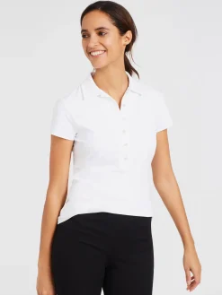 J.McLaughlin Court Cap Sleeve Polo-Women Tops