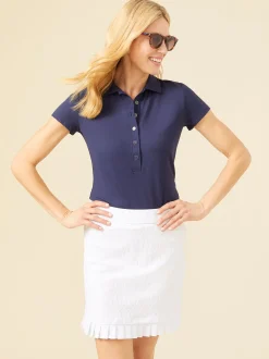 J.McLaughlin Court Cap Sleeve Polo-Women Tops
