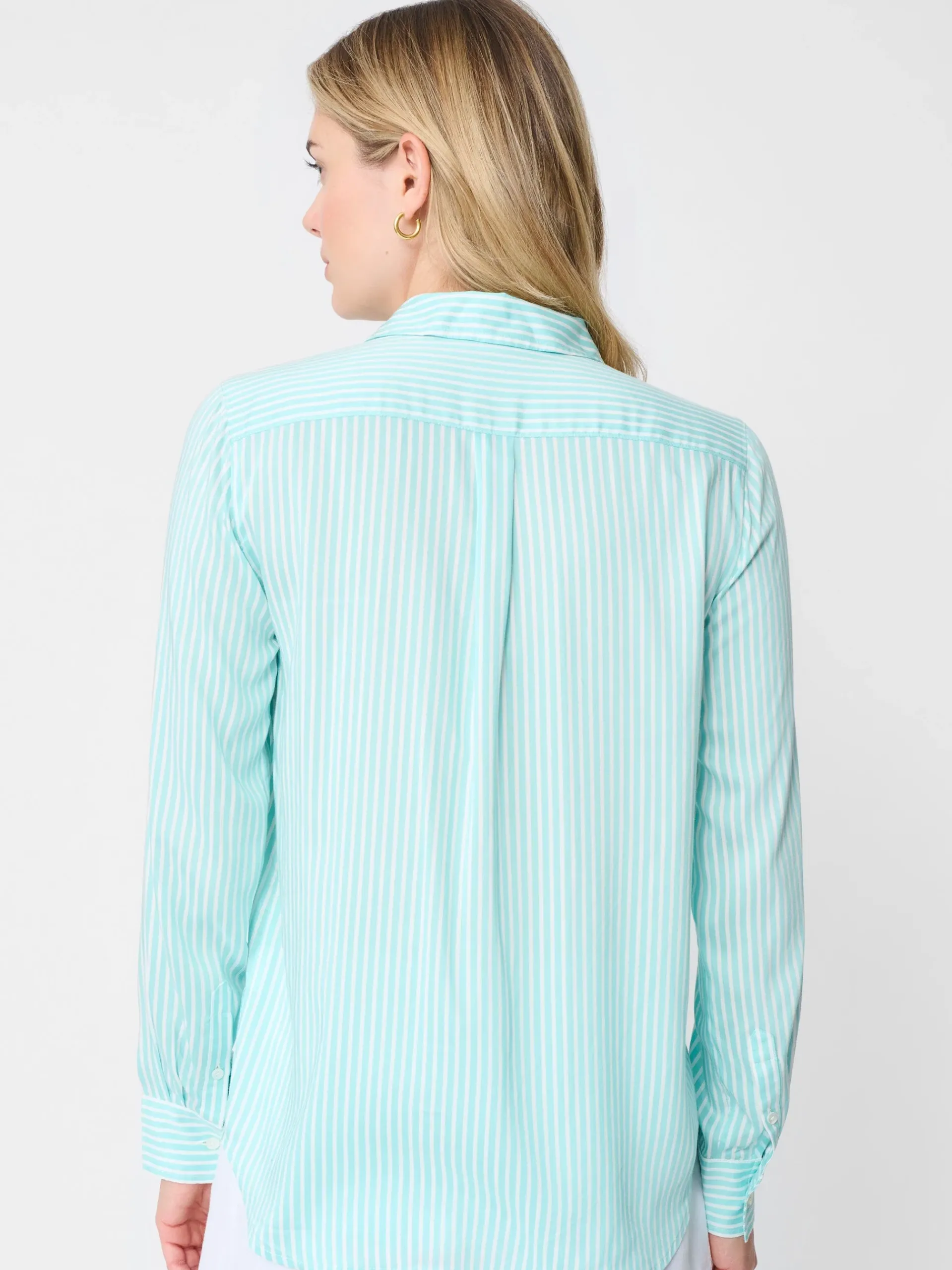 J.McLaughlin Denver Silk Shirt In Stripe-Women Tops