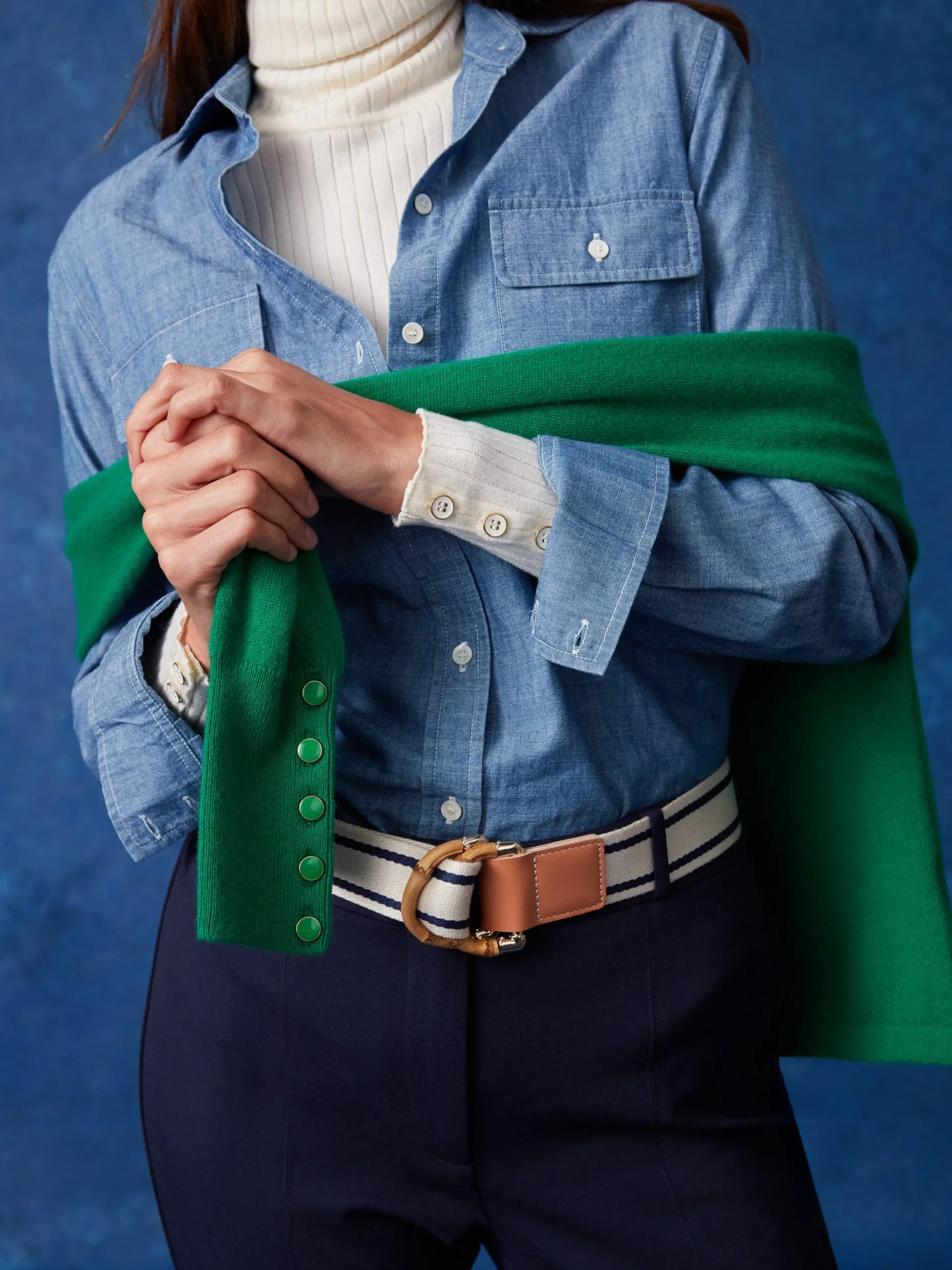 J.McLaughlin Dockside Belt In Stripe-Women Shoes & Accessories|Belts