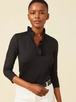 J.McLaughlin Durham Ruffle Top-Women Tops|Tees