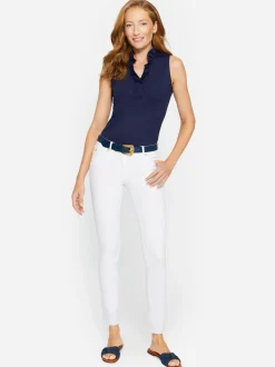 J.McLaughlin Durham Sleeveless Ruffle Top-Women Tops|Tees