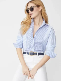 J.McLaughlin Dylan Shirt In Stripe-Women Tops