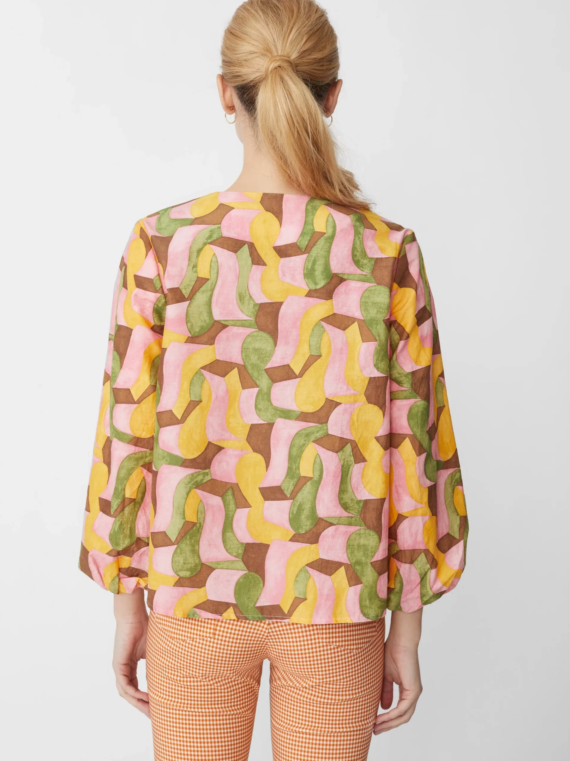 J.McLaughlin Edda Blouse In Abstract Chaise-Women Tops