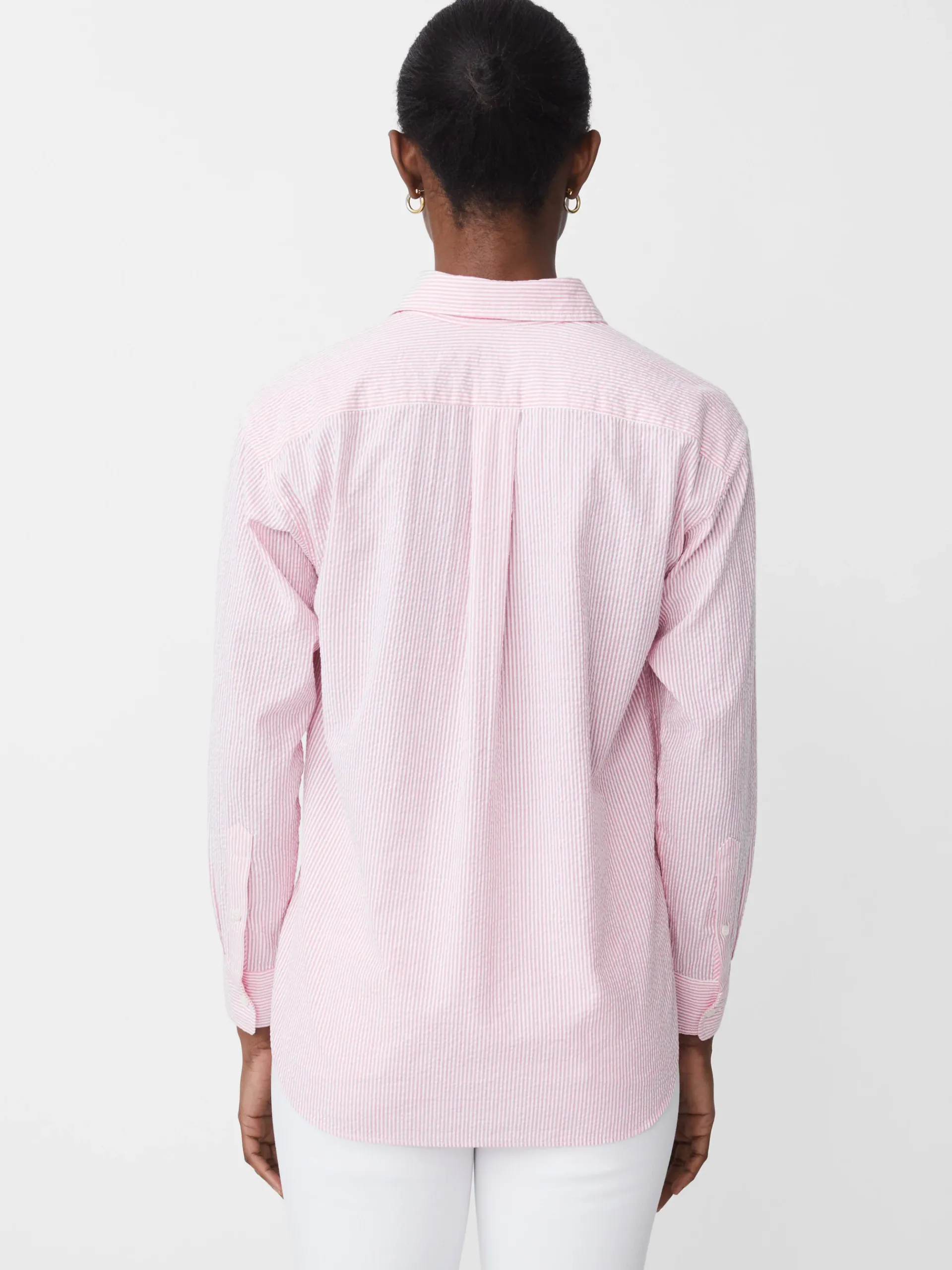 J.McLaughlin Finn Seersucker Shirt In Stripe-Women Tops