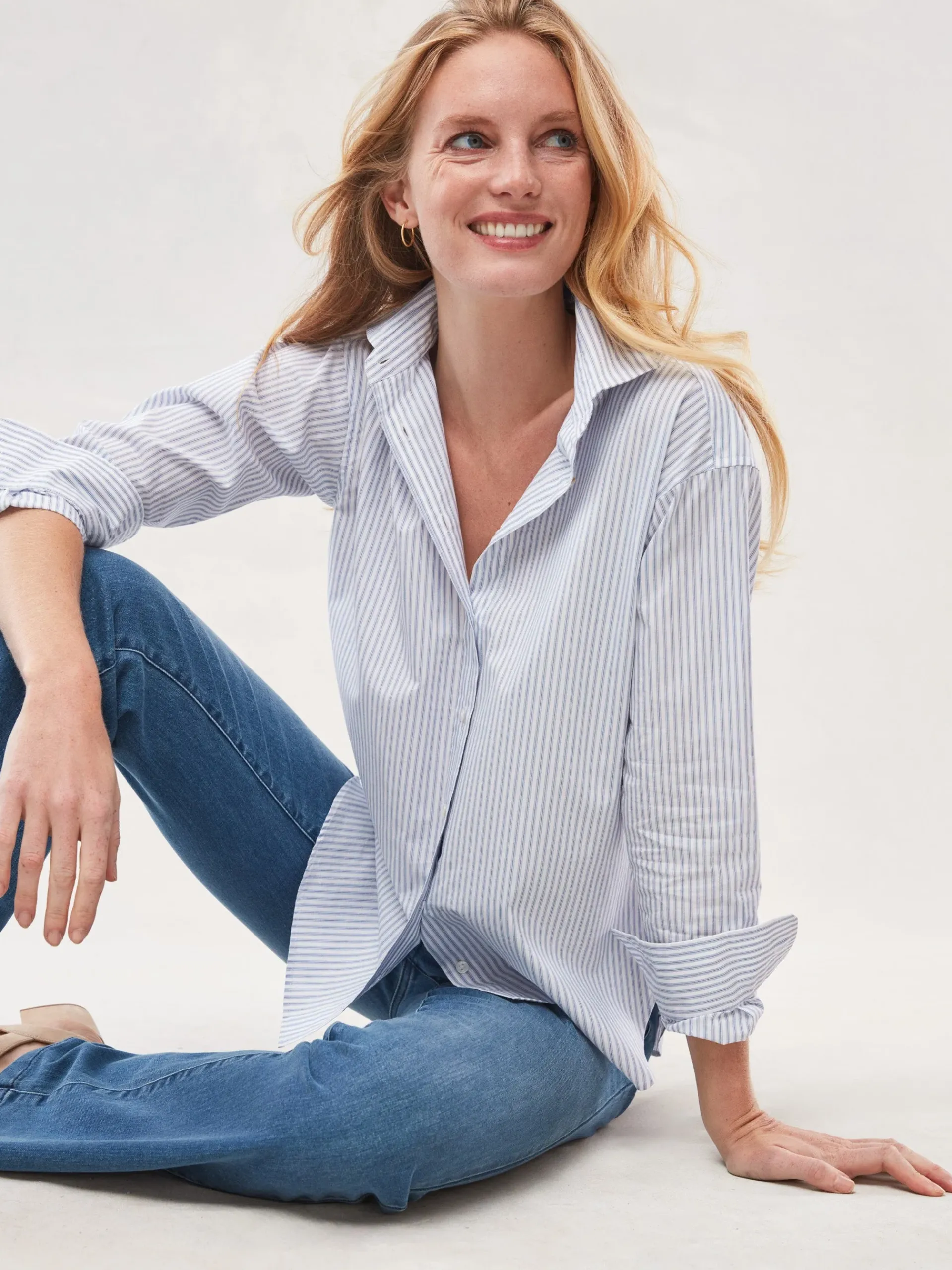 J.McLaughlin Finn Shirt In Stripe-Women Tops