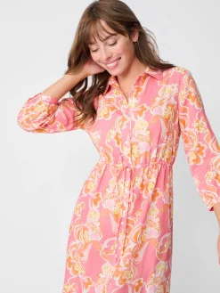 J.McLaughlin Foley Linen Dress In Trinidad Abstract-Women Dresses