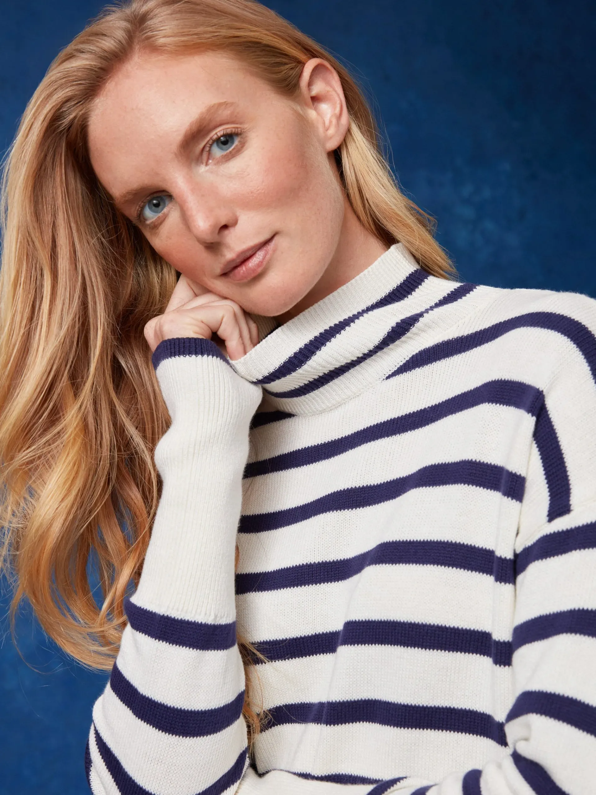 J.McLaughlin Garance Turtleneck In Stripe-Women Sweaters