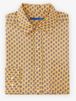 J.McLaughlin Gramercy Classic Fit Linen Shirt In Mini Surf Paisley- Shirts