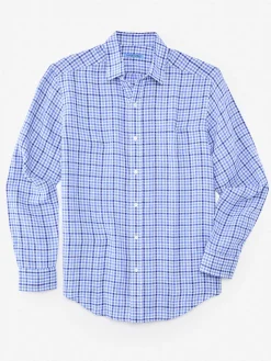 J.McLaughlin Gramercy Classic Fit Linen Shirt In Gingham- Shirts