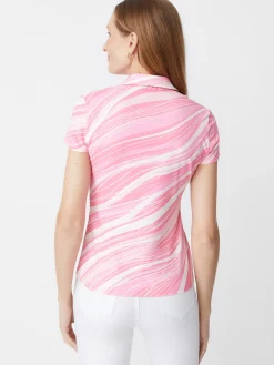 J.McLaughlin Greens Polo In Weaver-Women Tops