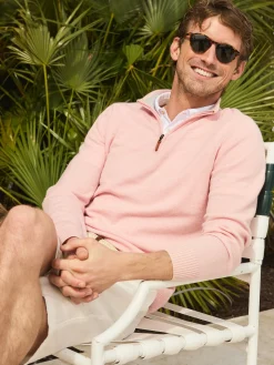 J.McLaughlin Henry Cashmere 1/4 Zip- Sweaters