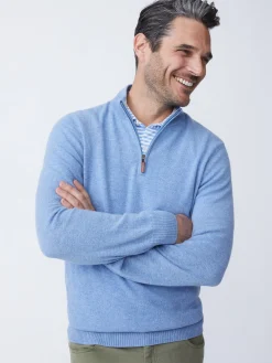 J.McLaughlin Henry Cashmere 1/4 Zip- Sweaters