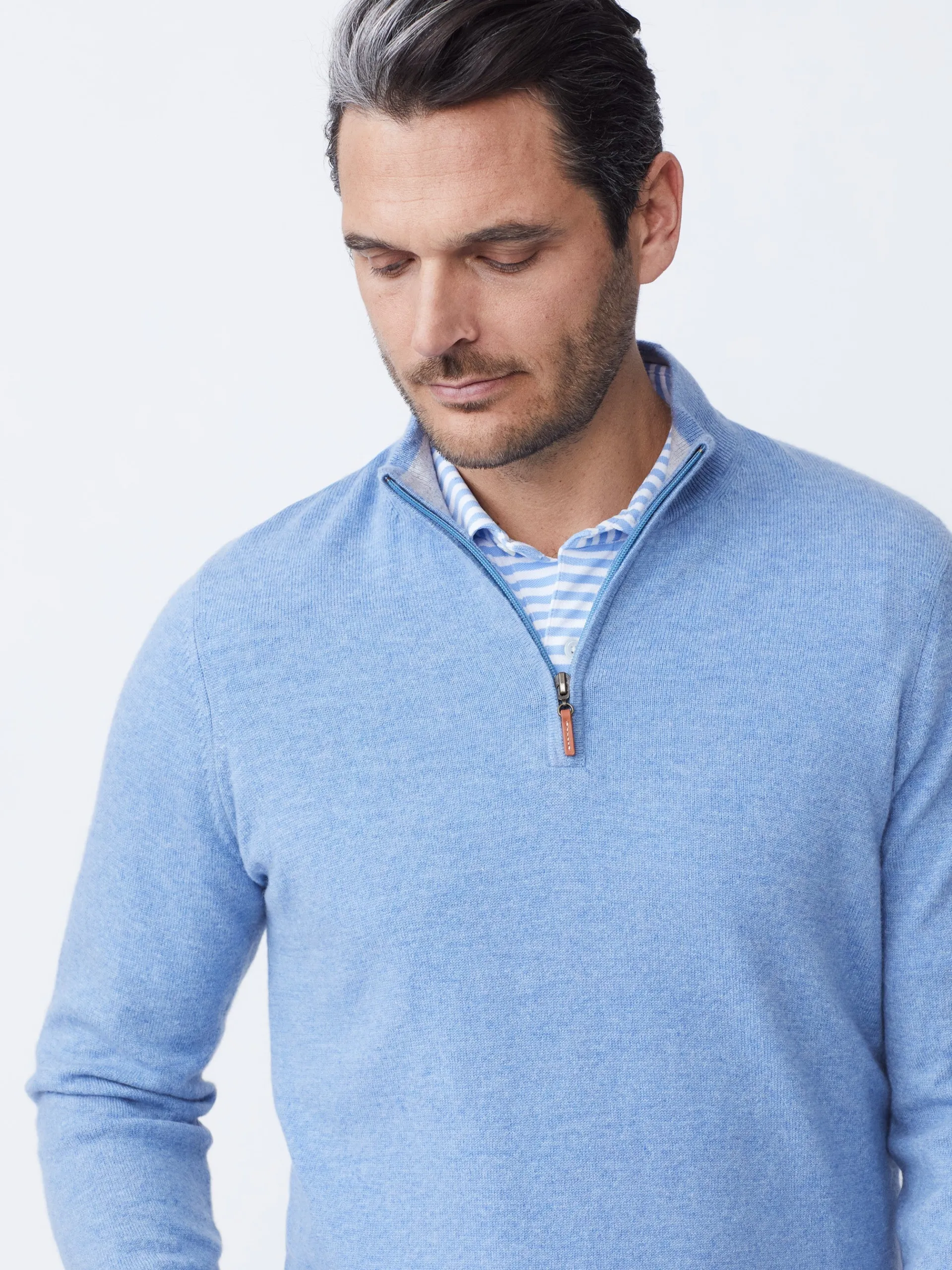 J.McLaughlin Henry Cashmere 1/4 Zip- Sweaters