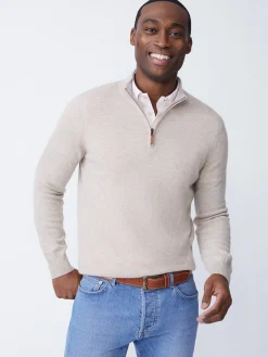 J.McLaughlin Henry Cashmere 1/4 Zip- Sweaters