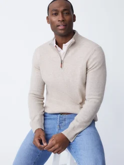 J.McLaughlin Henry Cashmere 1/4 Zip- Sweaters