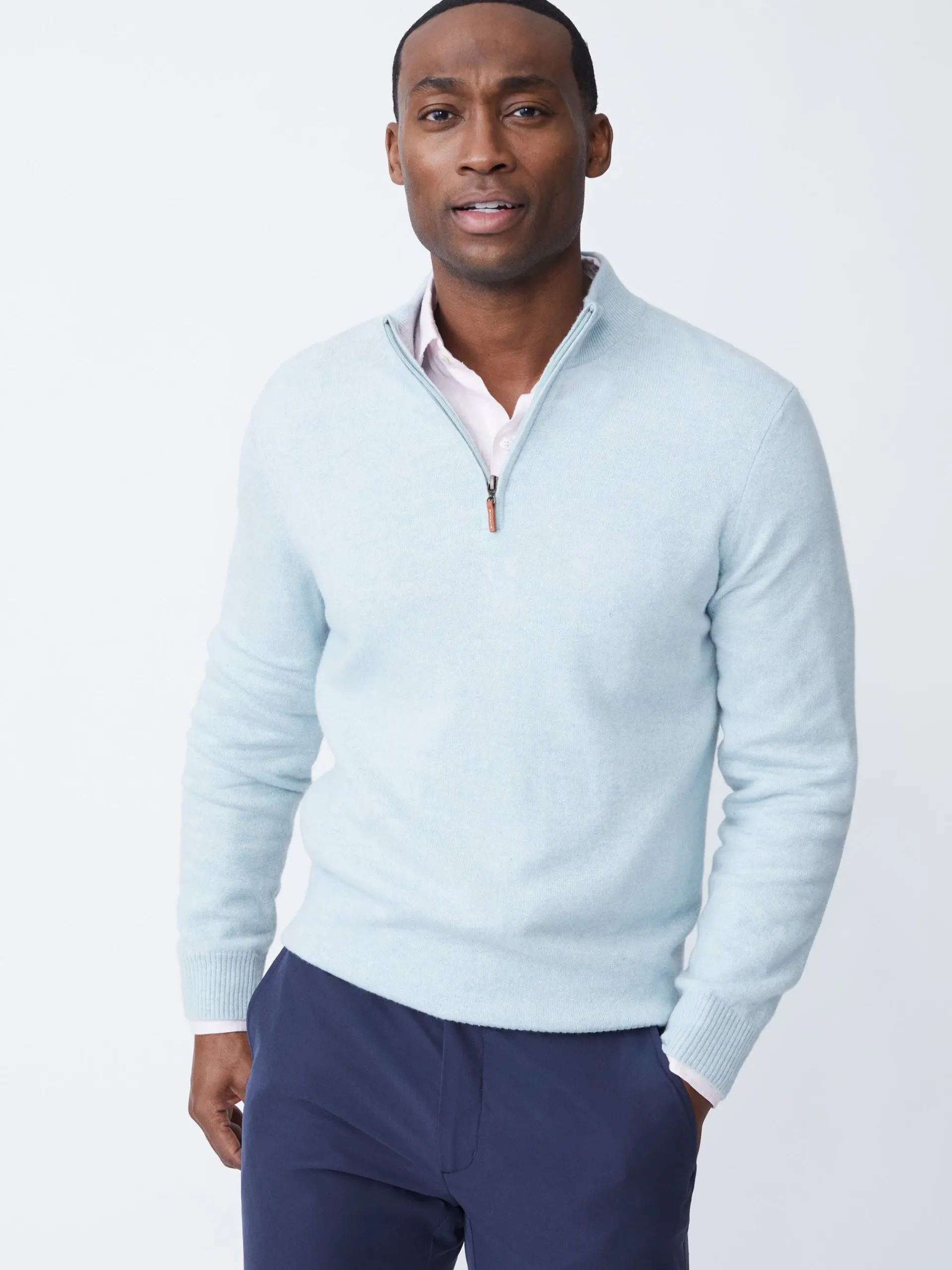J.McLaughlin Henry Cashmere 1/4 Zip- Sweaters