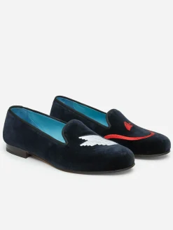 J.McLaughlin J.McL X Stubbs Wootton Embroidered Slippers In Naughty Nice- Shoes & Accessories|Loafers