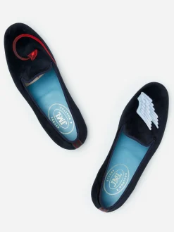 J.McLaughlin J.McL X Stubbs Wootton Embroidered Slippers In Naughty Nice- Shoes & Accessories|Loafers