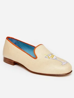 J.McLaughlin J.McL X Stubbs Wootton Grasscloth Slippers In Martini- Shoes & Accessories|Loafers