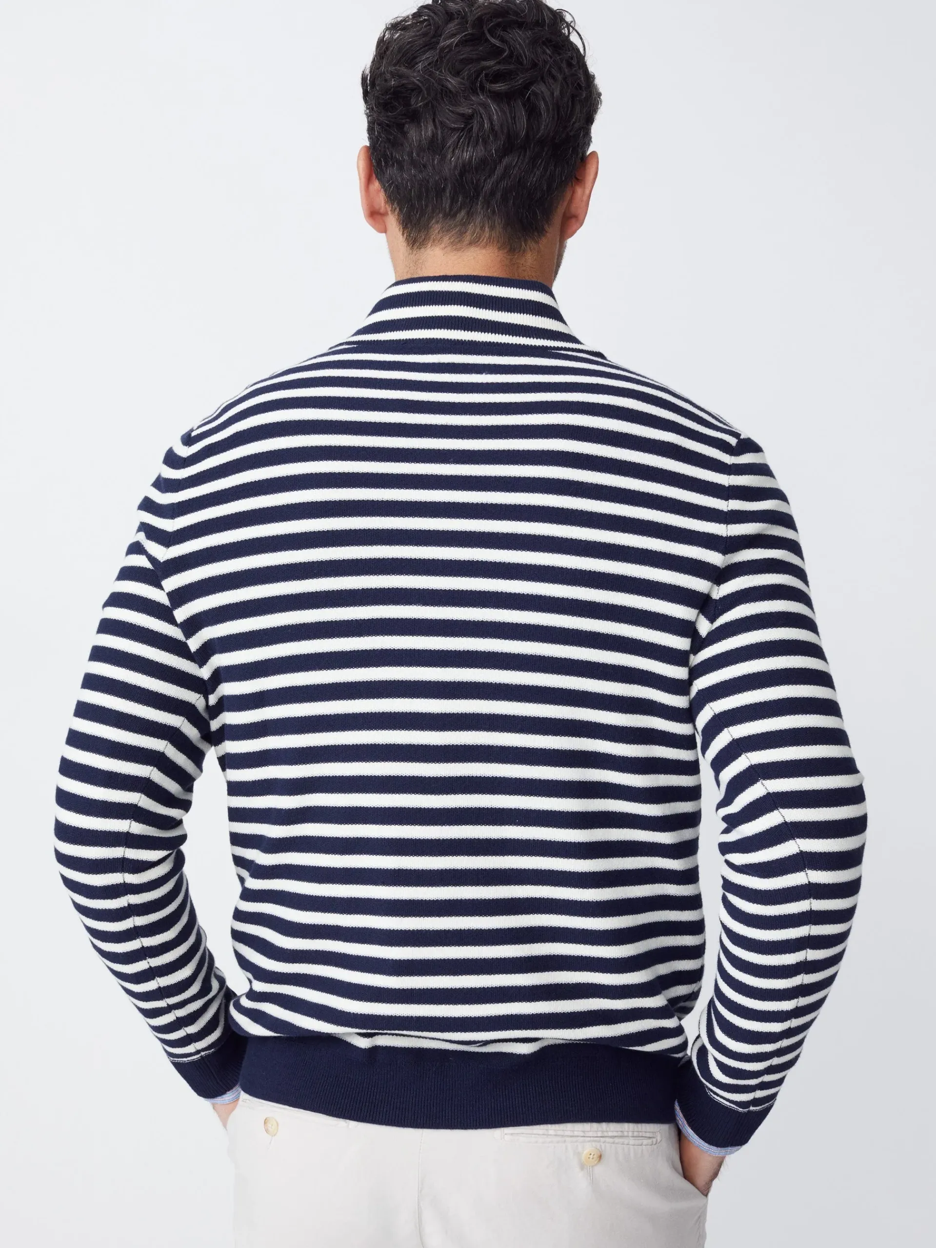 J.McLaughlin Kendall 1/4 Zip Sweater In Stripe- Sweaters