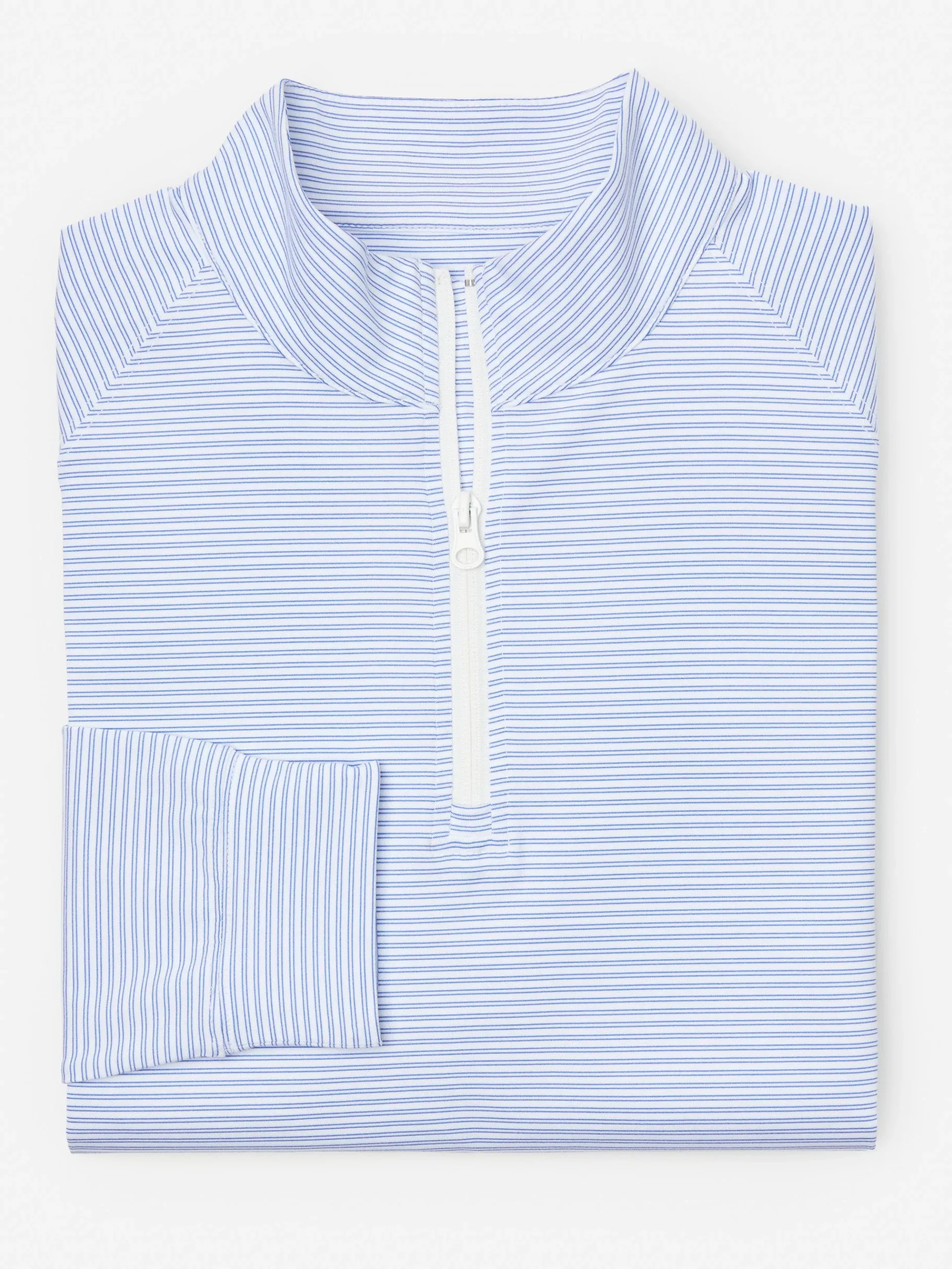 J.McLaughlin Kosta Performance 1/2 Zip In Covington Stripe- Knits & Polos