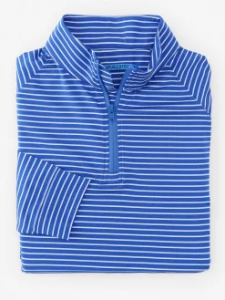 J.McLaughlin Kosta Performance 1/2 Zip In Murphy Stripe- Knits & Polos
