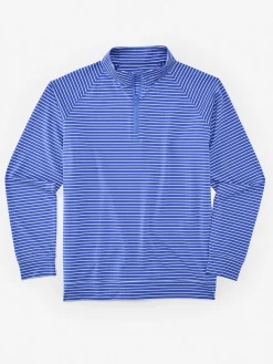 J.McLaughlin Kosta Performance 1/2 Zip In Murphy Stripe- Knits & Polos