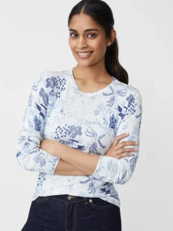 J.McLaughlin Lenny Sweater In Chinoiserie Toile-Women Sweaters
