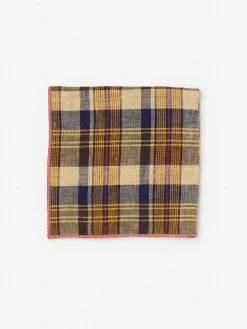 J.McLaughlin Linen Pocket Square In Plaid- Shoes & Accessories|Pocket Squares
