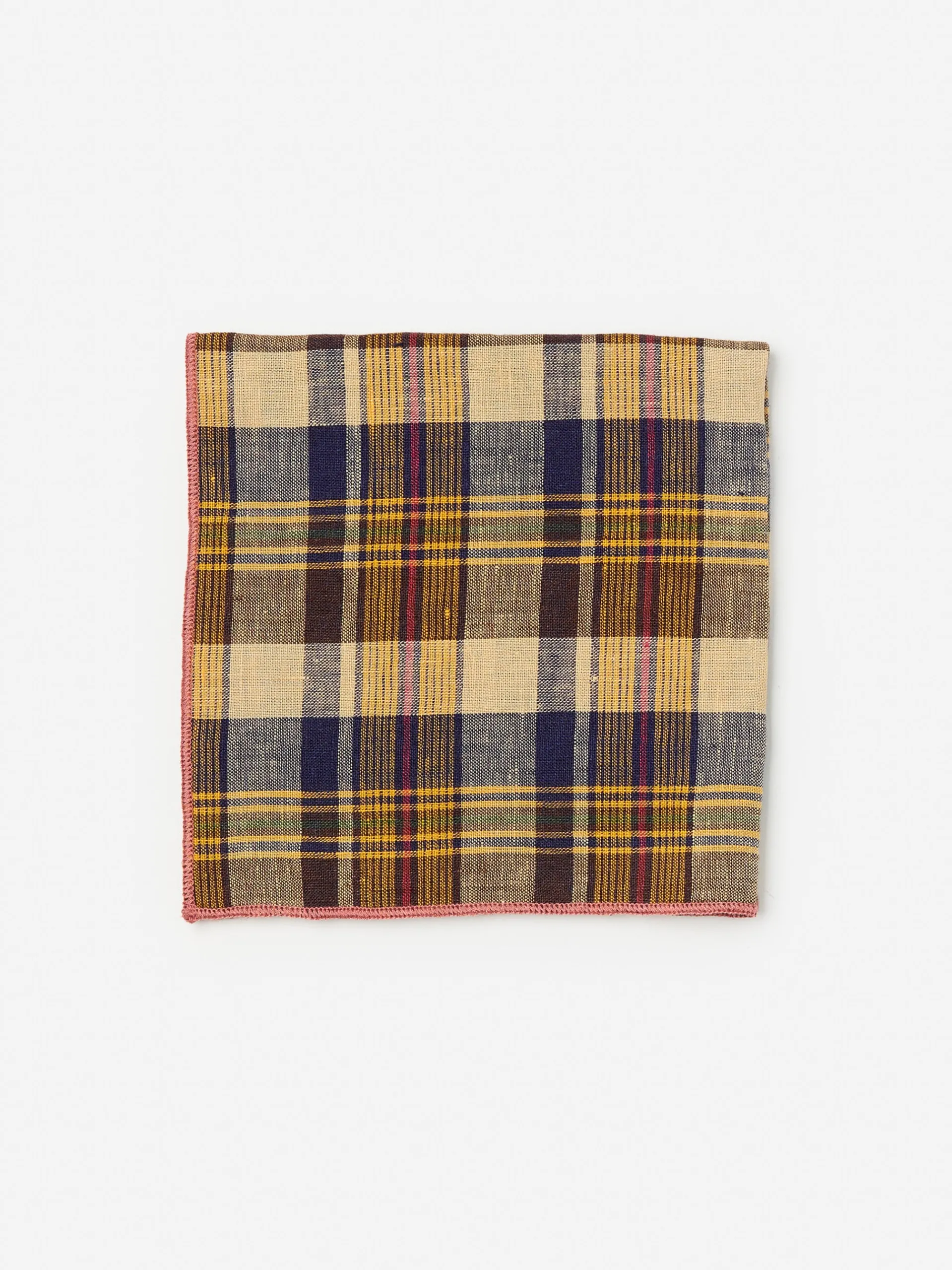 J.McLaughlin Linen Pocket Square In Plaid- Shoes & Accessories|Pocket Squares
