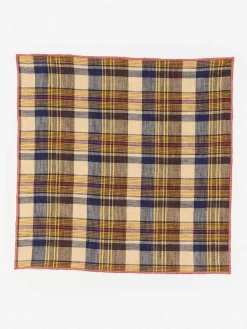 J.McLaughlin Linen Pocket Square In Plaid- Shoes & Accessories|Pocket Squares