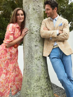 J.McLaughlin Lisbon Linen Blazer In Window Pane- Jackets & Outerwear|Sport Coats