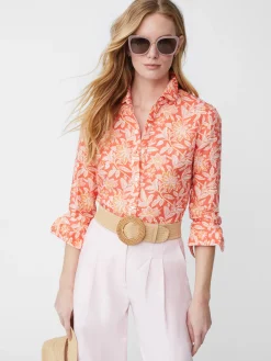 J.McLaughlin Lois Linen Shirt In Bloomsbury-Women Tops