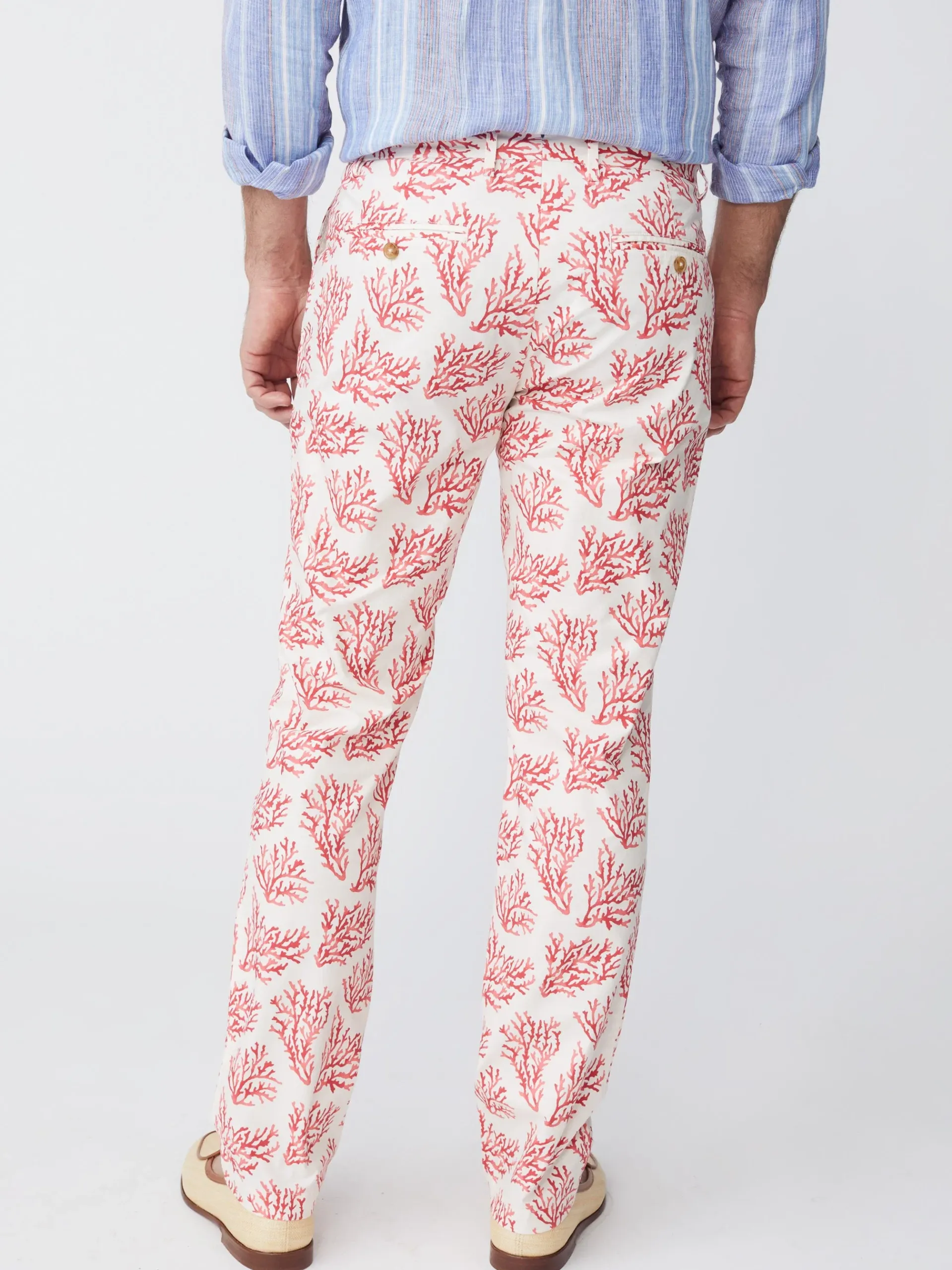 J.McLaughlin Lukas Pants In Mega Coral Cay Texture- Pants