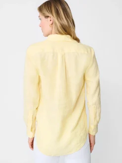 J.McLaughlin Lula Linen Shirt In Stripe-Women Tops