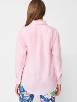 J.McLaughlin Lula Linen Shirt In Stripe-Women Tops