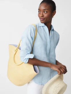 J.McLaughlin Lula Linen Shirt In Stripe-Women Tops