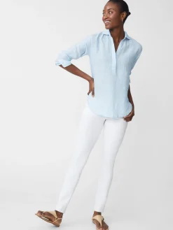 J.McLaughlin Lula Linen Shirt In Stripe-Women Tops