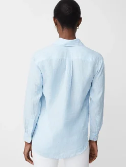 J.McLaughlin Lula Linen Shirt In Stripe-Women Tops