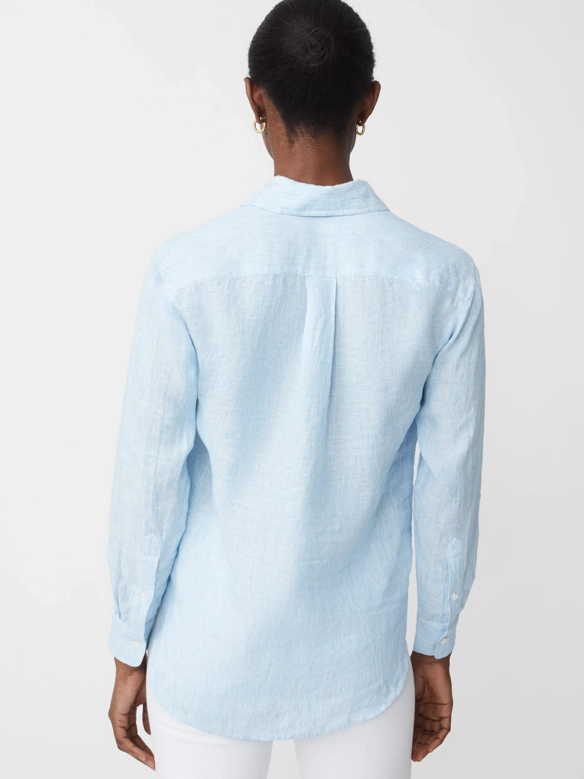 J.McLaughlin Lula Linen Shirt In Stripe-Women Tops