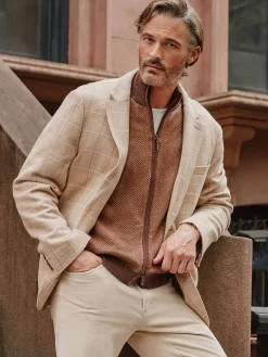 J.McLaughlin McCown Wool Blazer In Herringbone- Jackets & Outerwear|Sport Coats