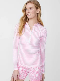 J.McLaughlin Mckenzie Rash Guard In Mini Bangle Stripe-Women Swim