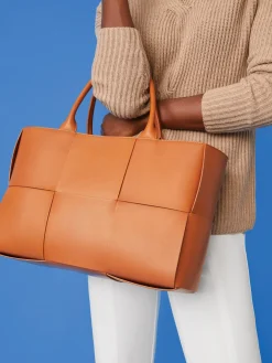 J.McLaughlin Mega Tessare Woven Leather Handbag-Women Shoes & Accessories|Top Handles