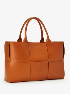 J.McLaughlin Mega Tessare Woven Leather Handbag-Women Shoes & Accessories|Top Handles
