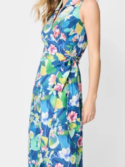 J.McLaughlin Miramar Linen Dress In Floral Reef-Women Dresses
